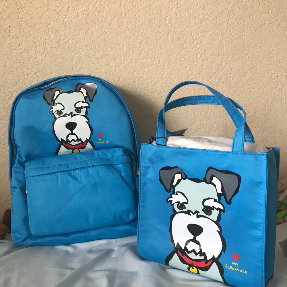 Marc Tetro Schnauzer Backpack and Lunch Tote Set